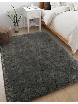 Yumuşak Modern Peluş Kaymaz Salon Oturma Çocuk Yatak Odası Mutfak Antre Antrasıt