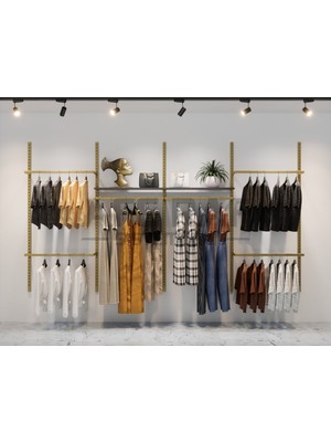 Mağaza Raf Sistemi, Askılık Sistemi, Butik Rafı, Mağaza Stand, Giyinme ODASI-365*200