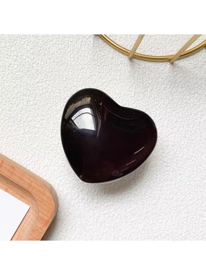 Microcase Kalp Tasarımlı 3m Yapıştırmalı El Parmak Tutucu Cep Telefonu Tutacağı Popsocket - Siyah AL5244