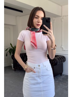 Basic Kısa Kol Body- Pembe