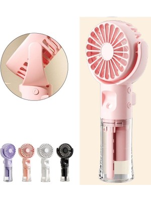 Teknosepetim Taşınabilir Şarjlı Buhar Püskürten El Fanı Küçük Vantilatör Sessiz Su Sisi Spreyli El Tipi Mini Fan