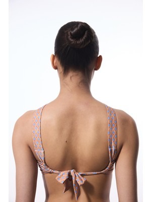 Della Etnik Desen Halter Yaka Bikini Üstü