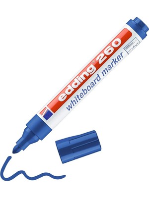 Edding 260 Beyaz Yazı Tahtası Kalemi, Mavi, 4'lü Set, Yuvarlak Uç 1,5-3 mm