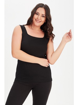 Kare Yaka Kalın Askılı Atlet Bluz