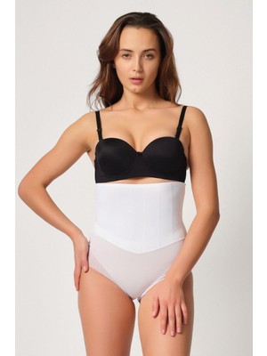 Beyaz Mı Emay 2945 Tül Karyokalı Slip Lazer Korse