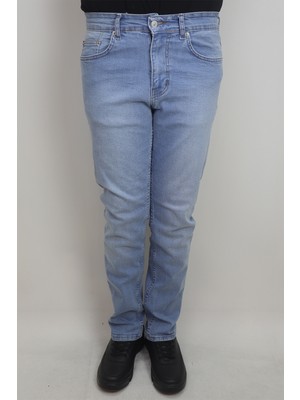 Denim Cartel Fistan Store Erkek Buz Mavisi Yüksek Bel Rahat Kesim Boru Paça Jean Pantolon