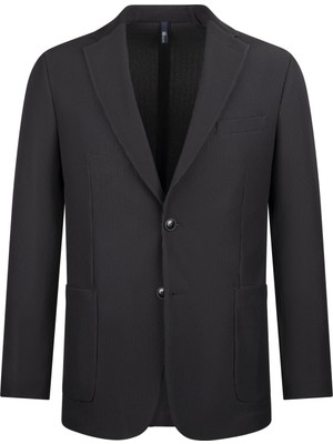 Siyah Comfort Fit Mono Yaka Klasik Ceket