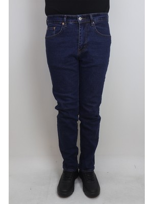 Denim Cartel Fistan Store Erkek Lacivert Yüksek Bel Rahat Kesim Boru Paça Jean Pantolon
