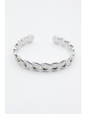 Düğme Bilezik - Gümüş