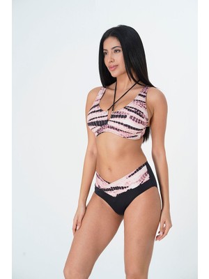 Sunsurf 2025 Kreasyonu Pembe Desenli Toparlayıcı Bikini Takımı