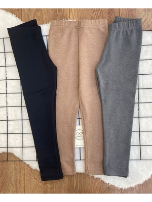 Tuna'ys Shopping Kız Çocuk Tayt Yüksek Bel Şardonlu Konforlu Tasarım Üç Renk Seçeneği