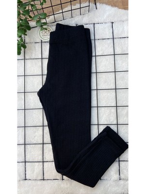 Tuna'ys Shopping Fitilli Likralı Kız Çocuk Tayt Yüksek Bel Dar Paça Orta Kalınlık