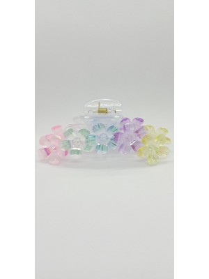 Çiçek Desen Hologramlı Mandal Toka Renk-2