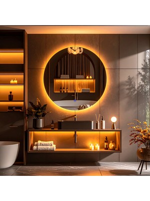 Swirl Amber Led'li Lavabo & Banyo Aynası (Dokunmatik Sensörlü)