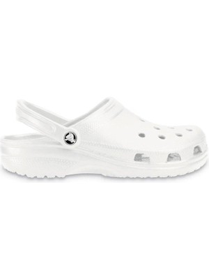 Crocs Classic Clog Erkek Terlik Beyaz Renk Düz Topuklu Konforlu Kullanım İçin Tasarlandı