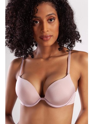 Golshan Garland Heavy Push Up Bra, Açık Pembe Konforlu ve Şık Sütyen