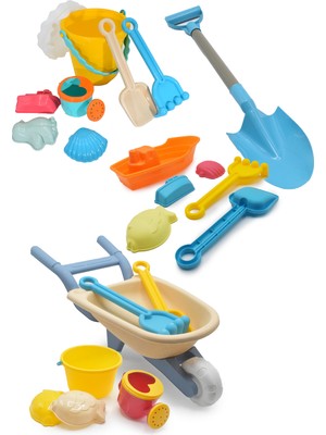 Waldern Toys Lux 24 Parça Plaj Seti El Arabası Gemi Kova Kürek Takımı Renkli Eğlenceli Oyun