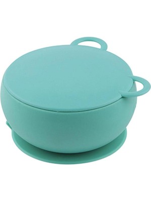 Oioi Aqua Green Kapaklı Kase 450 ml Silikon Malzeme ile 6 Ay ve Üzeri İçin Vakumlu Özellik
