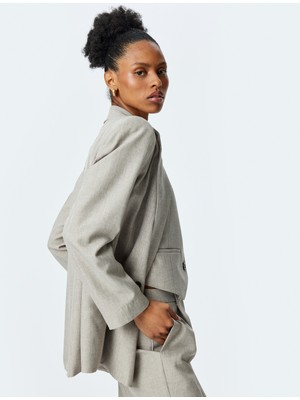 Koton Kruvaze Yaka Uzun Kollu Blazer Ceket