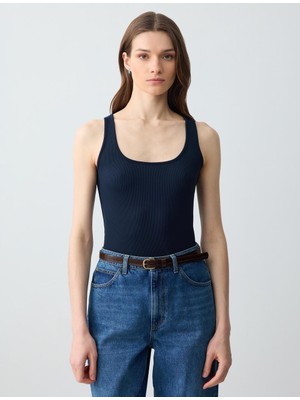 Jimmy Key Lacivert U Yaka Dar Kesim Atlet