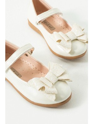 Mia Lui Adel Simli Çift Fiyonklu Babet Şık ve Rahat Özel Gün Kız Çocuk Ayakkabı