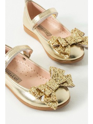 Mia Lui Adel Simli Çift Fiyonklu Babet Şık ve Rahat Özel Gün Kız Çocuk Ayakkabı
