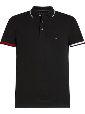 Tommy Hılfıger Flag Cuff Slım Fıt Polo Polo Yaka T-Shirt