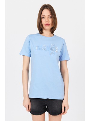 Mavi Change Yazı Kabartmalı Tişört 25227
