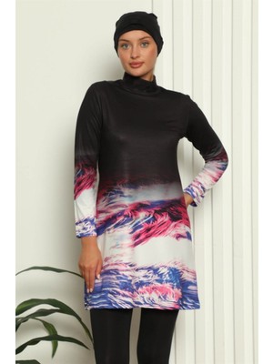 Moda Serdem Tam Tesettür Dijital Desenli Mayo 31042