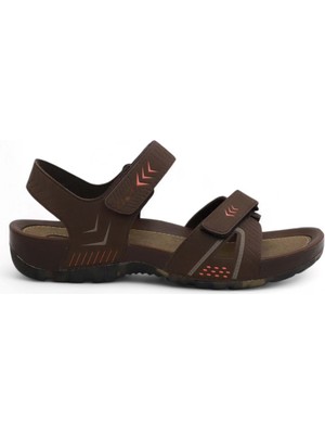 2145-9829 Tam Anatomik Bantlı Günlük ve Deniz,havuz Gibi Islak Zeminler Için Uyumlu Erkek Sandalet - NKT02145-KAHVERENGI-43