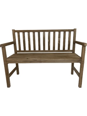 Rusthing Ahşap Bahçe Bankı Kolçaklı Dış Mekan Sandalyesi Ceviz Renkli 116 x 48 x 90