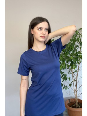 Soft Viskon Uzun Tunik-Lacivert