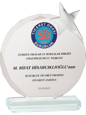 ODAK KUPA - Cam Plaketler - CM-010 B - 12x22 cm