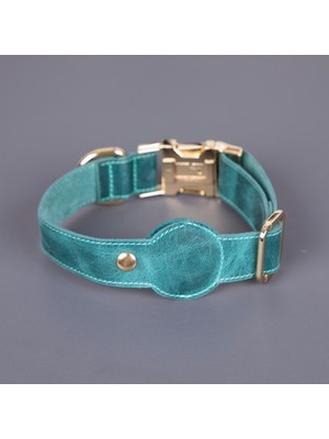 Toronata Charlotte Premium Dana Derisinden El Yapımı Köpek Tasması Apple Airtag Uyumlu Takip Cihazı Yuvalı 50CM Ayarlanabilir