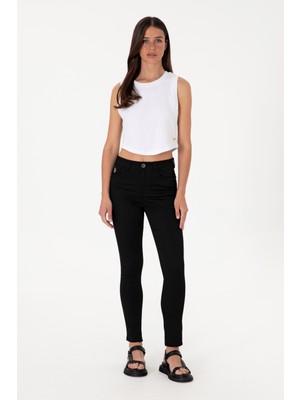 U.S. Polo Assn. Kadın Siyah Kanvas Toothpick Fit Pantolon 50307940-VR046