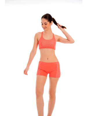 Ruko Mayo Rukomayo Narçiçeği Rengi Çocuk  Sırtı Çapraz Freeset Şortlu Yüzücü Bikini