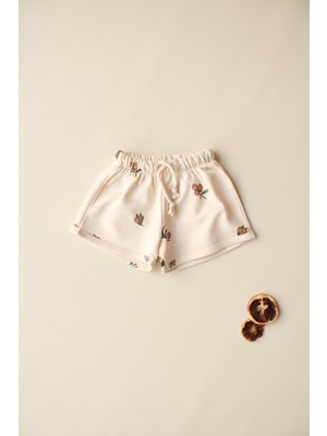 Oh la la Koala For Little Ones Kız Çocuk Zeytin Baskılı Yazlık Bağcıklı Şort Çift Cepli