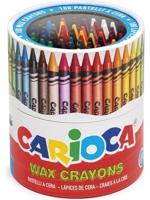 Carioca Wax Maxı Yıkanabilir Pastel Boya Kalemi 100'lü Renkli ve Eğlenceli Çizim İçin