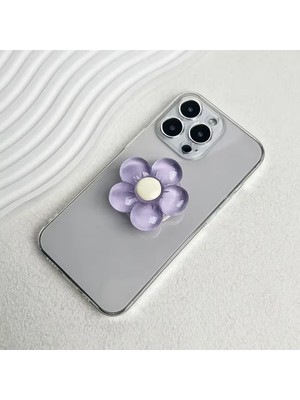 Microcase 3D Çiçek Tasarımlı El Parmak Tutucu 3M Yapıştırmalı Cep Telefonu Tutacağı Popsocket
