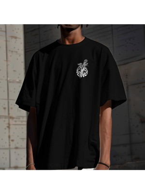 Mortal Being Minimal Baskılı Unisex Oversize T-Shirt