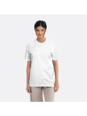 Loose Fit Basic Beyaz T-Shirt