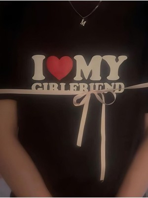 Trend I Love My Girlfriend Baskılı Sevgililer Günü Couple Çift T-Shirt