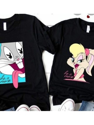 2 Li Çift Sevgililer Günü Özel Tasarımlı Hediye Doğum Günü Kombin Unisex Oversize Tişört T-Shirt