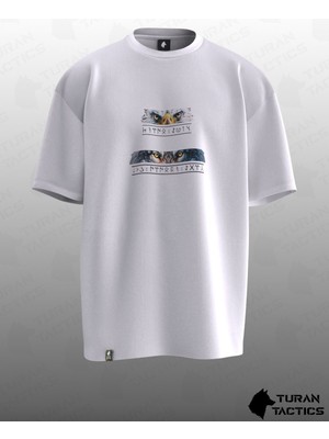 Bürküt Kökbörü (Kurt Kartal) Tasarımlı Oversıze Unısex T-Shırt