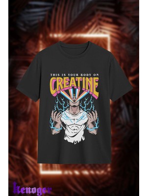 Unisex Oversize - Creatine Baskılı T-Shirt