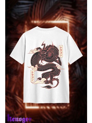 Unisex Oversize - Dragon Baskılı T-Shirt