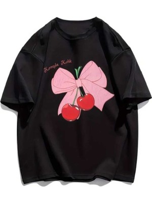 Red Cherry Bomb Oversize Unisex Tshirt