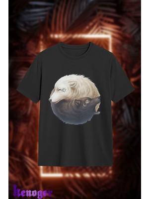 Unisex Oversize - Wolf Pack Baskılı T-Shirt