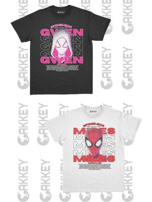 Spiderman&gwen Baskılı Oversize Sevgili Couple T-Shirt Modelleri