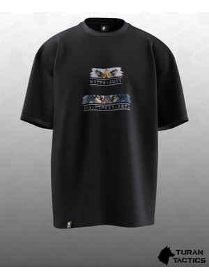 Bürküt Kökbörü (Kurt Kartal) Tasarımlı Oversıze Unısex T-Shırt